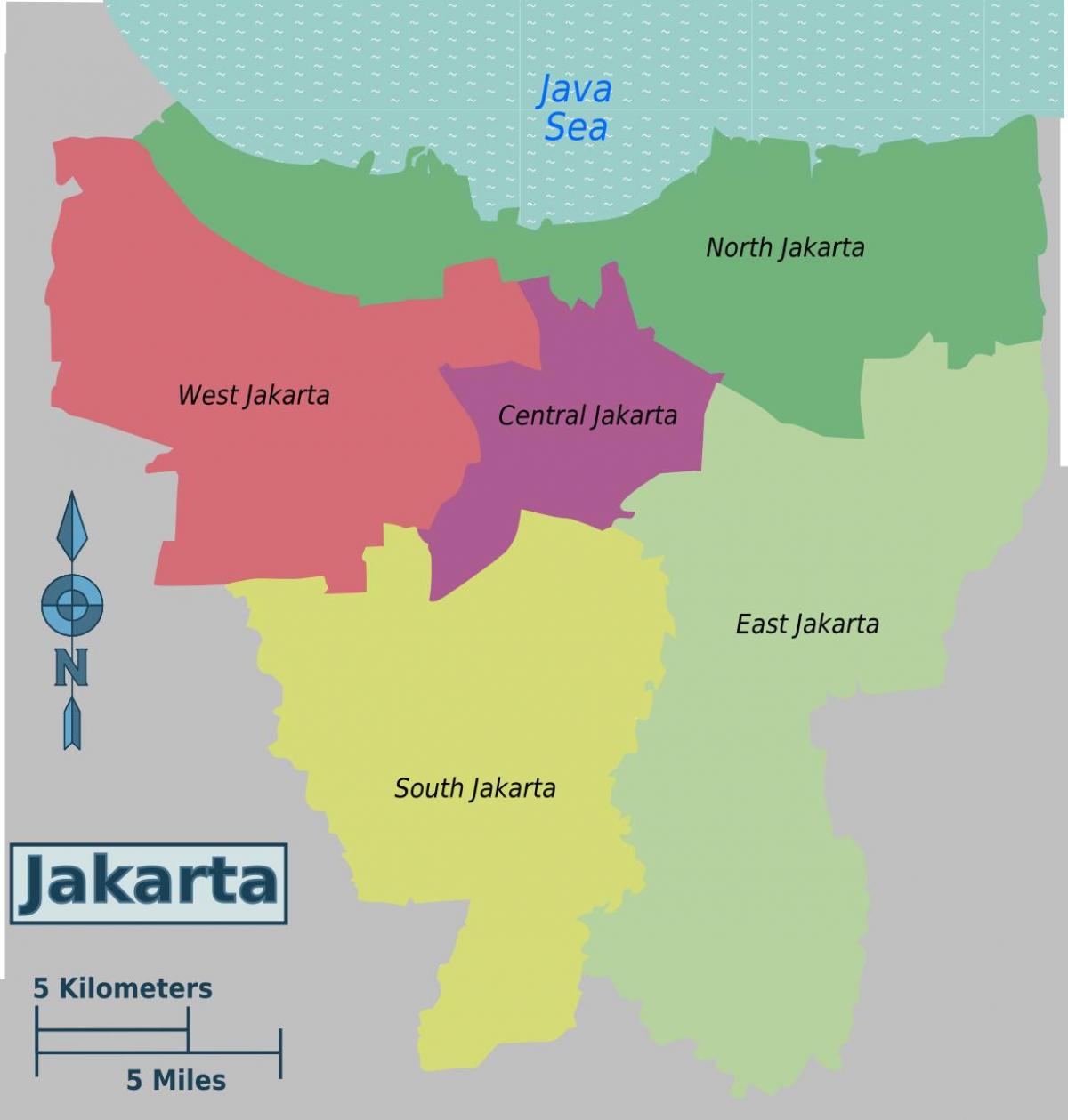 карта Джакарта раёнаў