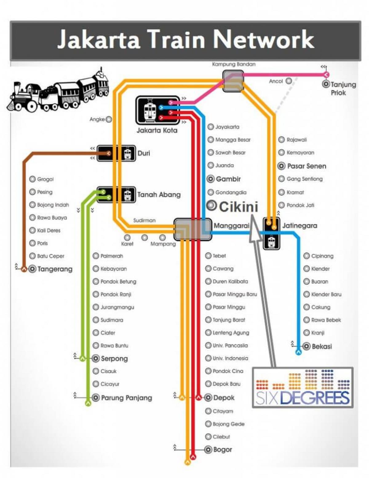 карта чыгуначнага вакзала Джакарта 