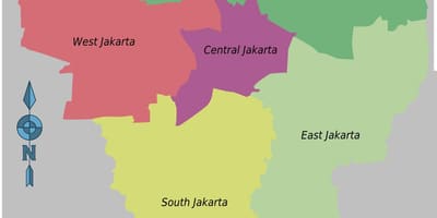 Сталіца Інданезіі на карце